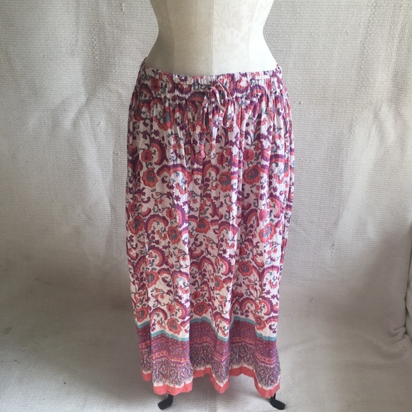 Anokhi Rare Vintage 70s Batik Print Prairie Skirt - Picture 6 of 8